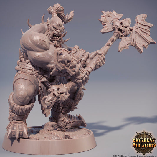 D&D Orc Warrior Resin Miniature Dungeons and Dragons Tabletop RPG DnD Daybreak Miniatures