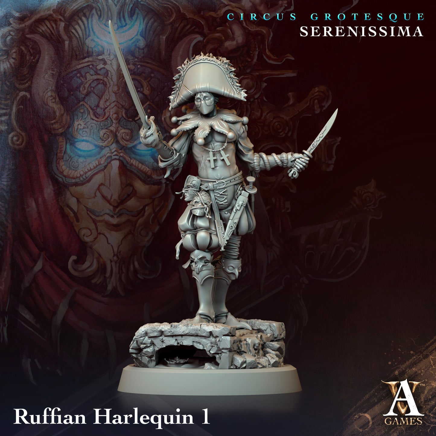 Ruffian Harlequin (4 Poses)