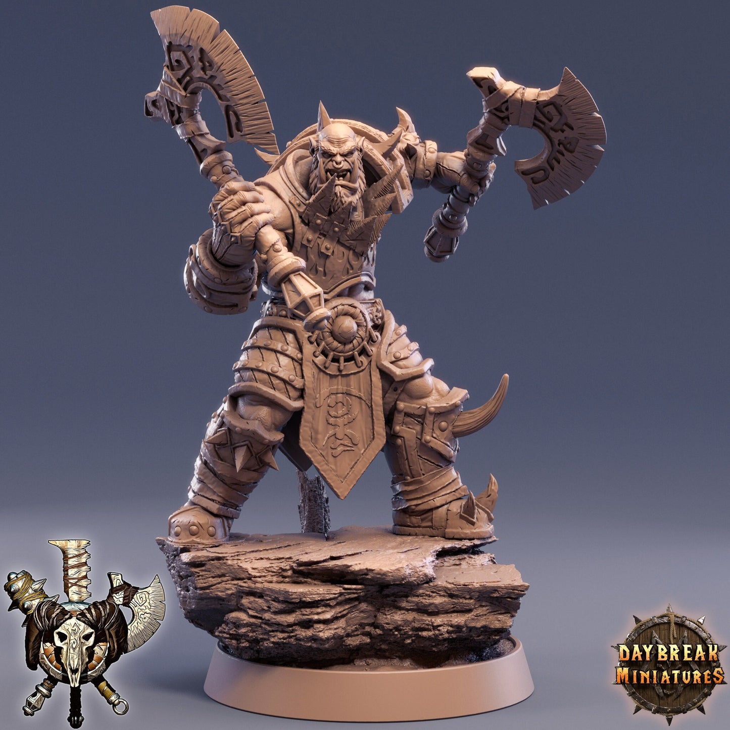 D&D Orc Warrior Miniature Dungeons and Dragons Tabletop RPG DnD Daybreak Miniatures