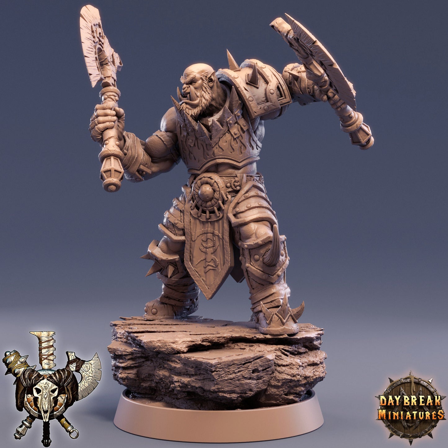 D&D Orc Warrior Miniature Dungeons and Dragons Tabletop RPG DnD Daybreak Miniatures